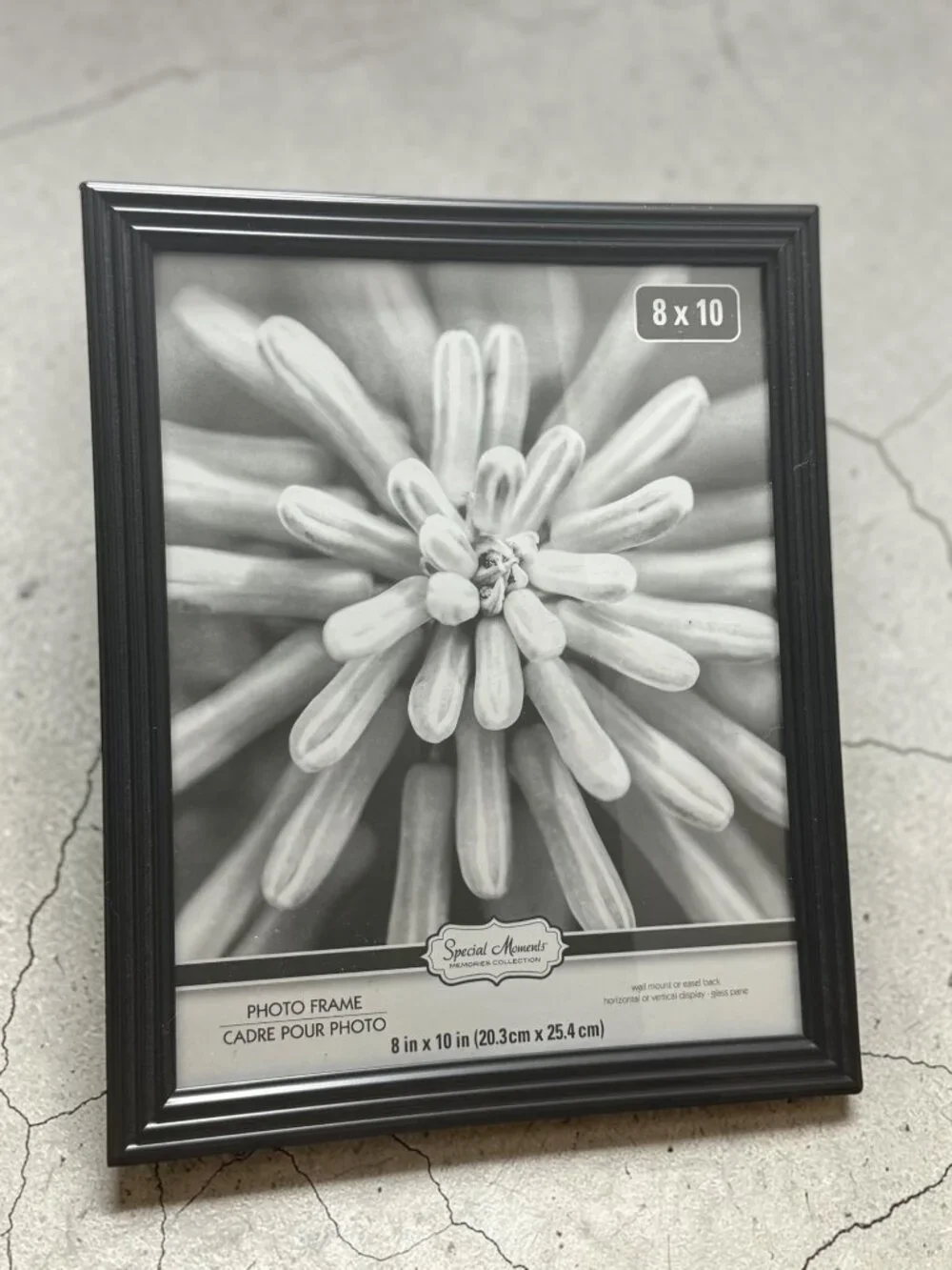 8x10 Black Photo Frame With Glass Pane & Easel Back